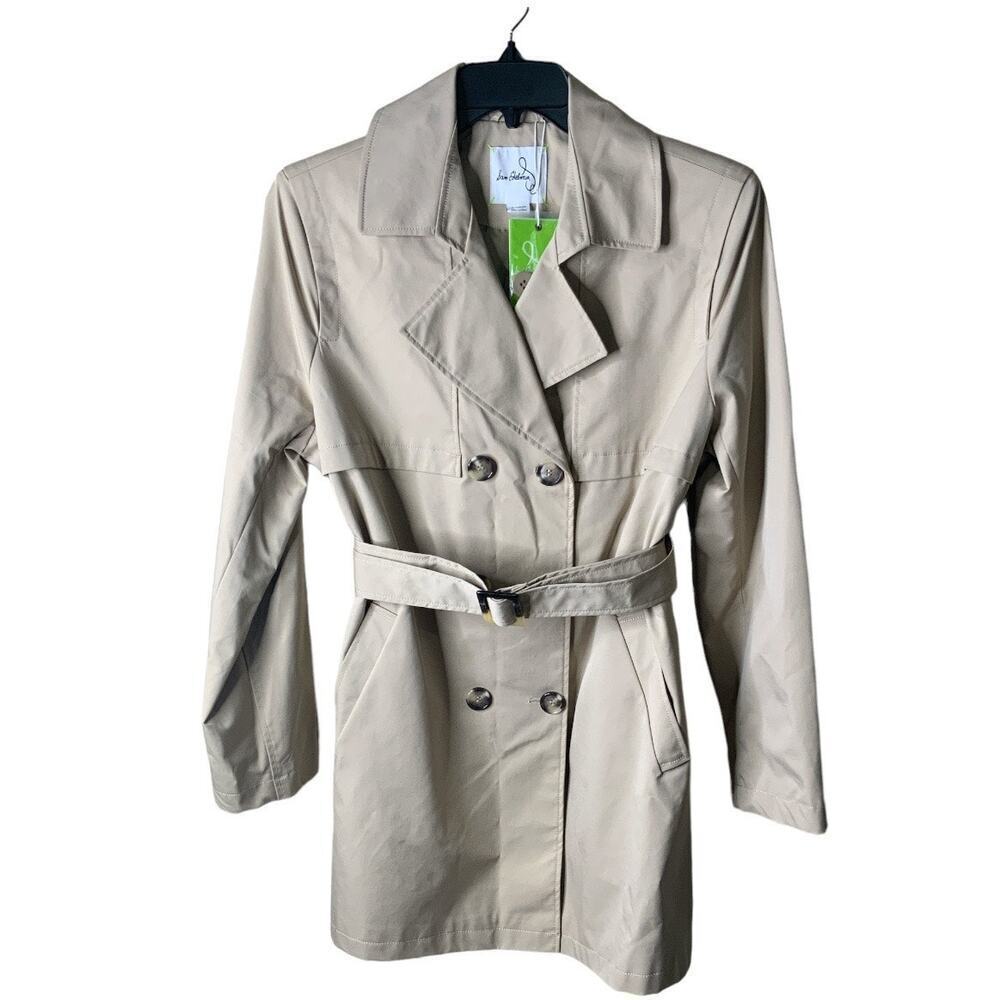 Sam Edelman Button Up Trench Coat Women's Size XL Long Sleeves Pockets Belted